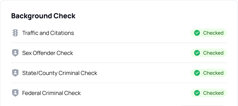 Background checked